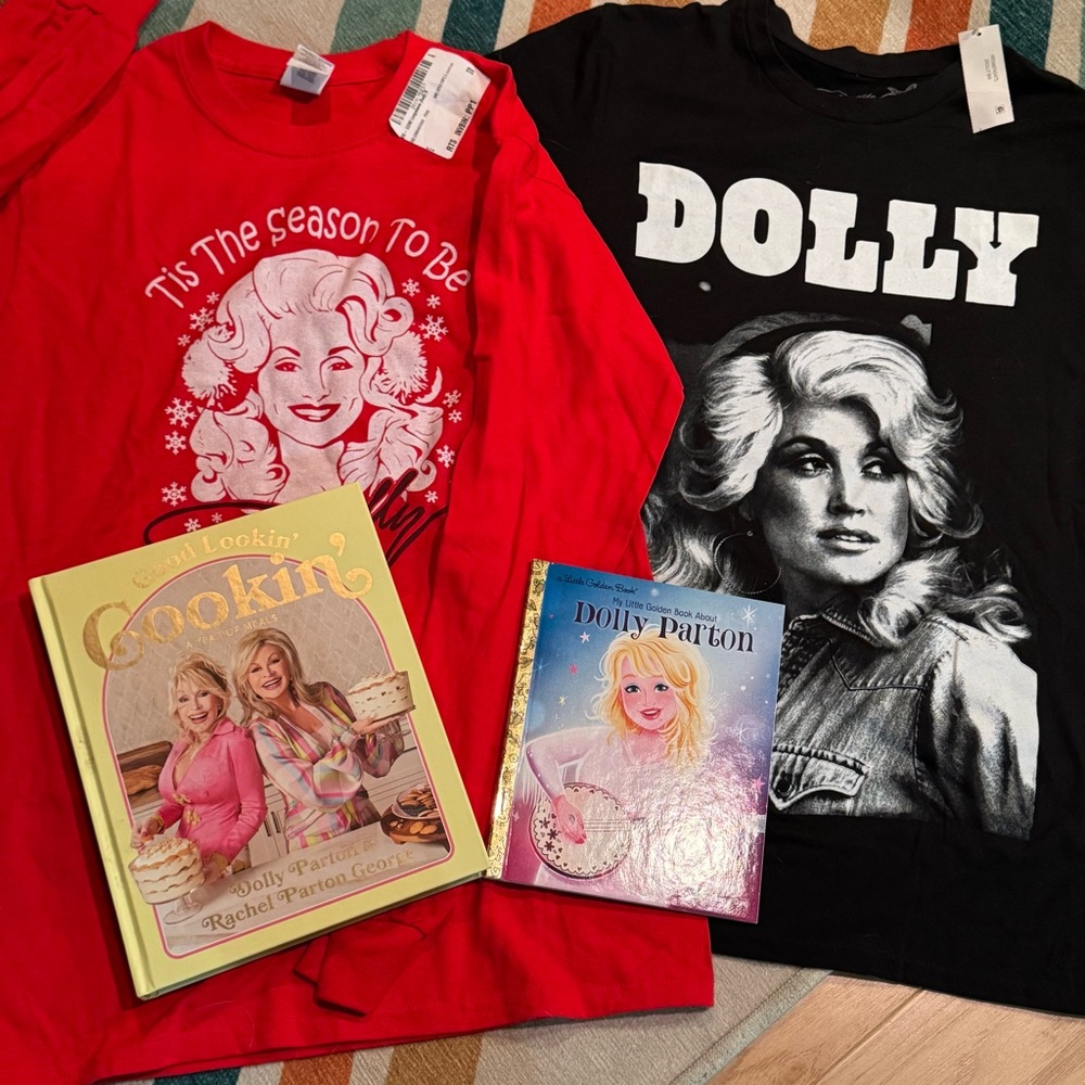 Dolly Parton Graphic T-Shirt, Cookbook & Golden Book Bundle